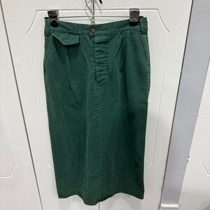 Vintage Jennifer Moore Green Denim Midi Skirt